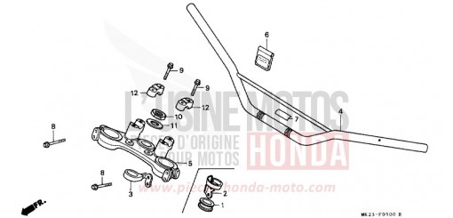 TUBO MANUBRIO/PONTE SUPERIORE XR600RM di 1991